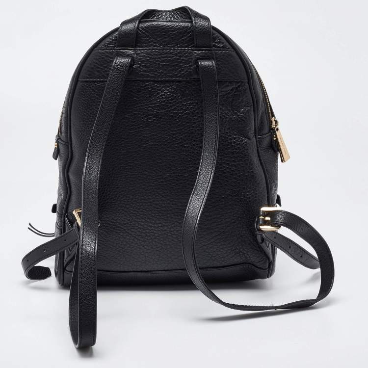 Pre Owned Michael Kors Black Leather Small Rhea Backpack