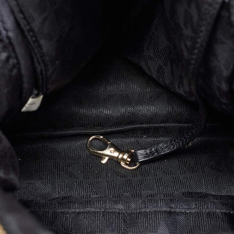 Pre Owned Michael Kors Black Leather Small Rhea Backpack