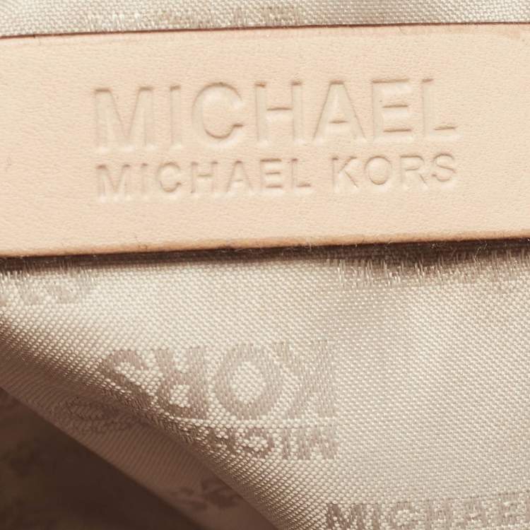 مملوكة مسبقًا Michael Kors Brown/Beige Monogram Coated Canvas and Leather Drawstring Bag