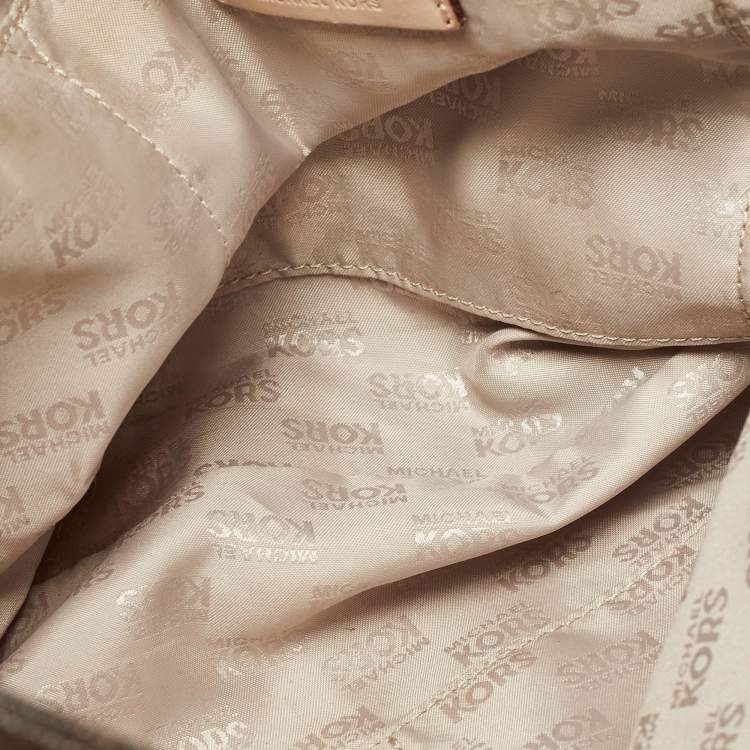 مملوكة مسبقًا Michael Kors Brown/Beige Monogram Coated Canvas and Leather Drawstring Bag
