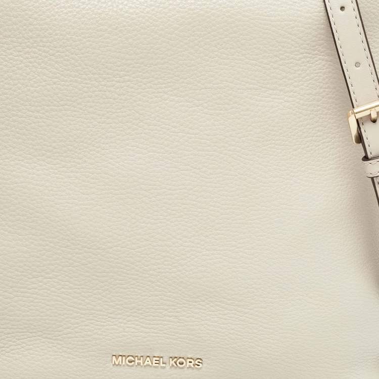 Pre Owned Michael Kors Light Grey Leather Elana Tassel Bucket Bag