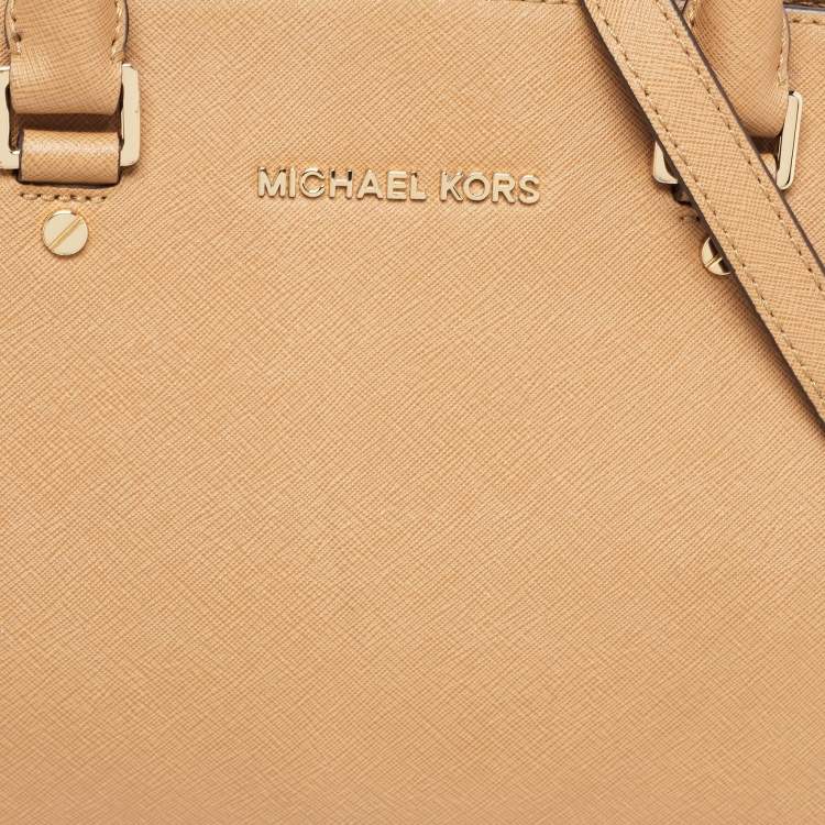 Pre Owned Michael Kors Brown Saffiano Leather Large Selma Tote