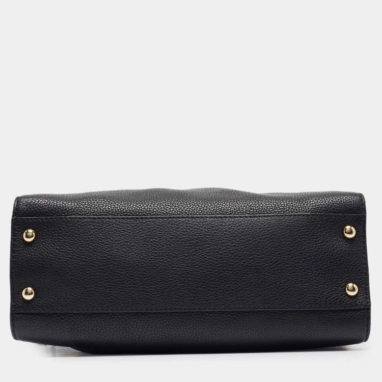 Pre Owned Michael Kors Black Leather East/West Hamilton Tote