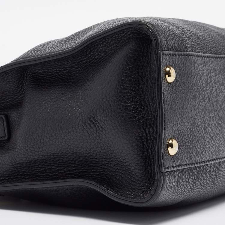 Pre Owned Michael Kors Black Leather East/West Hamilton Tote