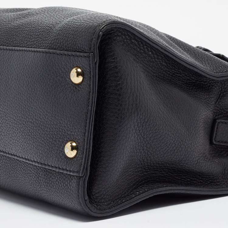 Pre Owned Michael Kors Black Leather East/West Hamilton Tote