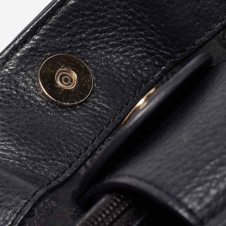 Pre Owned Michael Kors Black Leather East/West Hamilton Tote