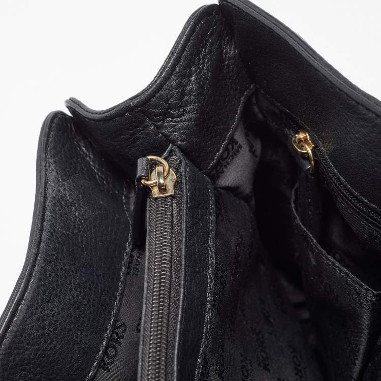 Pre Owned Michael Kors Black Leather East/West Hamilton Tote