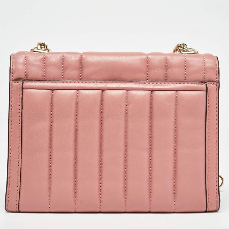 Pre Owned Michael Kors Pink Quilted Leather Large Whitney Shoulder Bag