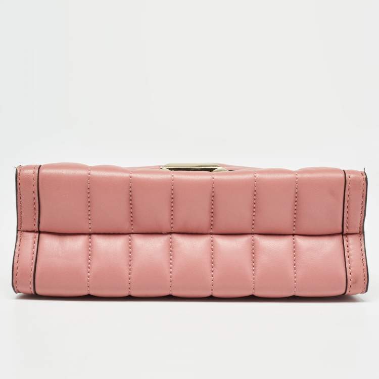 Pre Owned Michael Kors Pink Quilted Leather Large Whitney Shoulder Bag