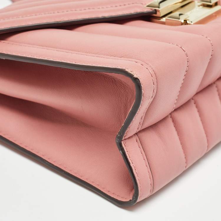 Pre Owned Michael Kors Pink Quilted Leather Large Whitney Shoulder Bag