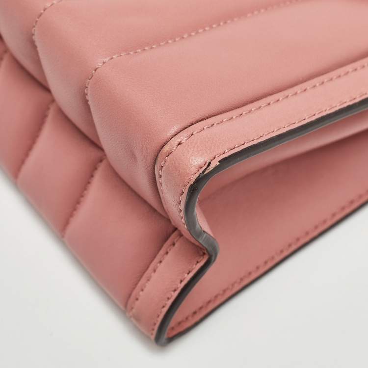 Pre Owned Michael Kors Pink Quilted Leather Large Whitney Shoulder Bag