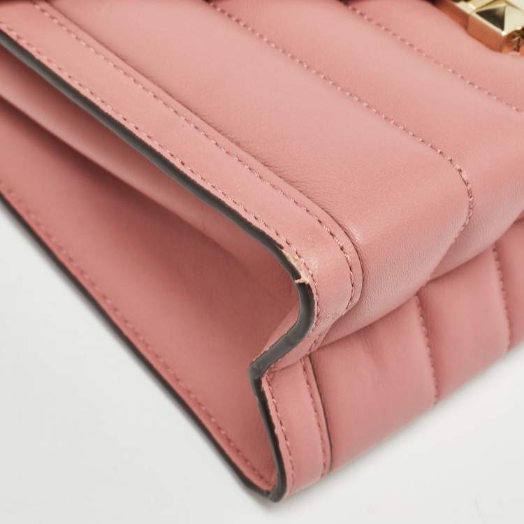 Pre Owned Michael Kors Pink Quilted Leather Large Whitney Shoulder Bag