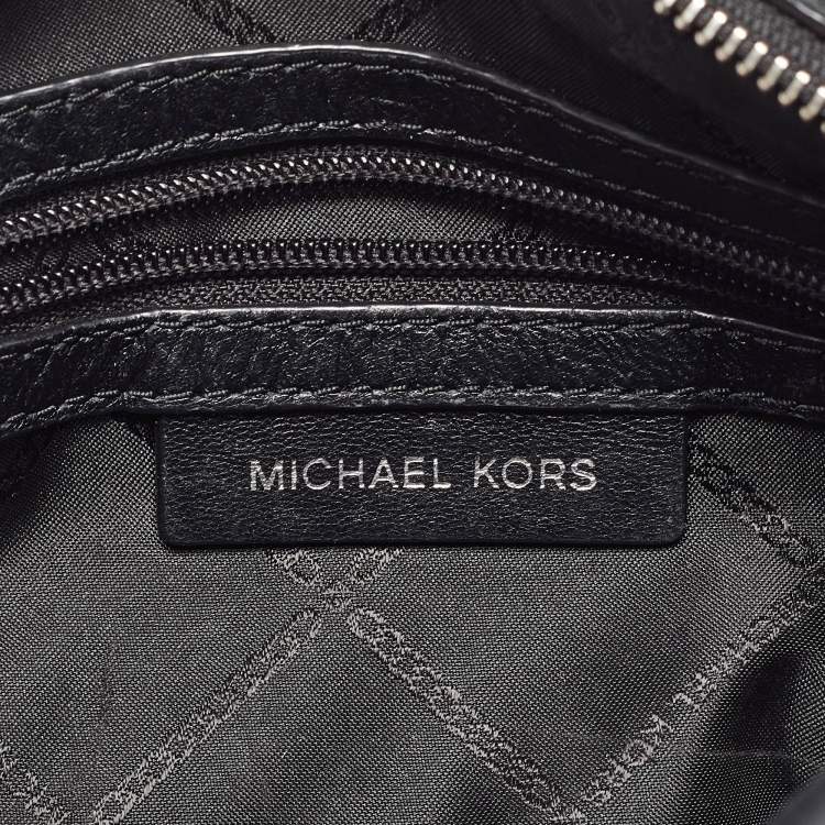 Pre Owned Michael Kors Black/White Quilted Leather Medium Ginny Crossbody Bag