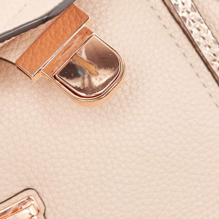 Pre Owned Michael Kors Two Tone Pink Leather Small Bristol Backpack