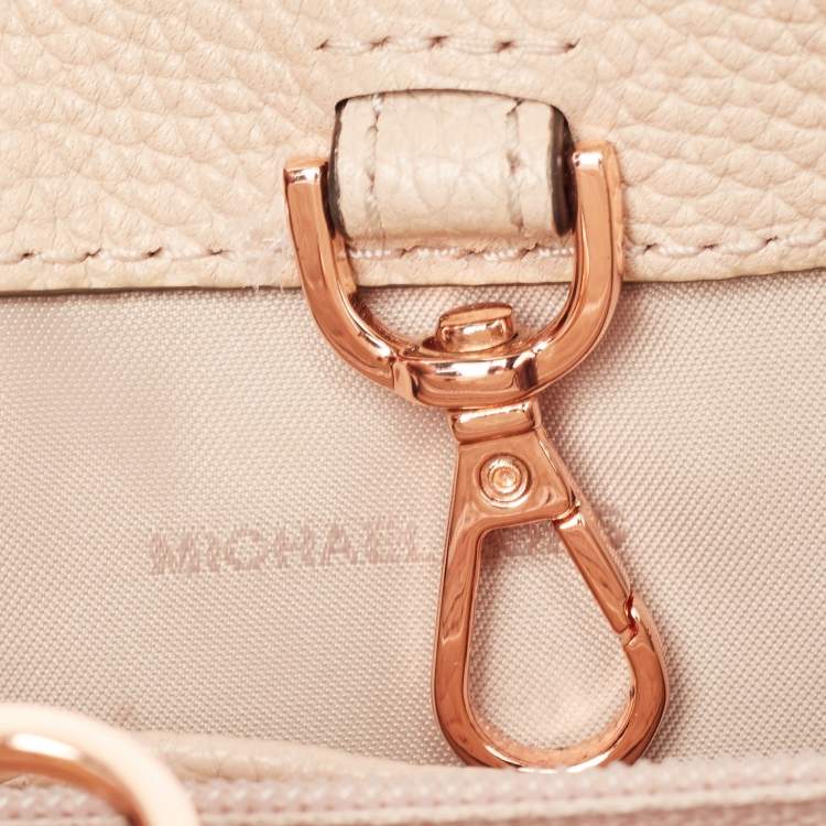 Pre Owned Michael Kors Two Tone Pink Leather Small Bristol Backpack