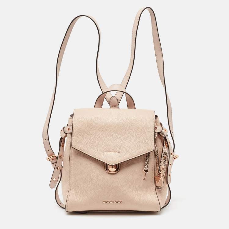 Pre Owned Michael Kors Two Tone Pink Leather Small Bristol Backpack