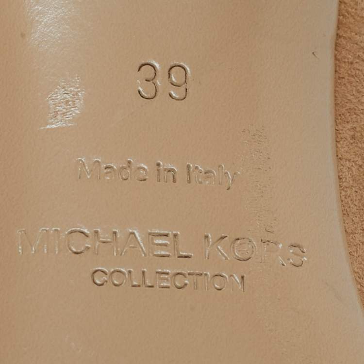 Pre Owned Michael Kors Brown Suede Rue Knee Length Boots Size 39