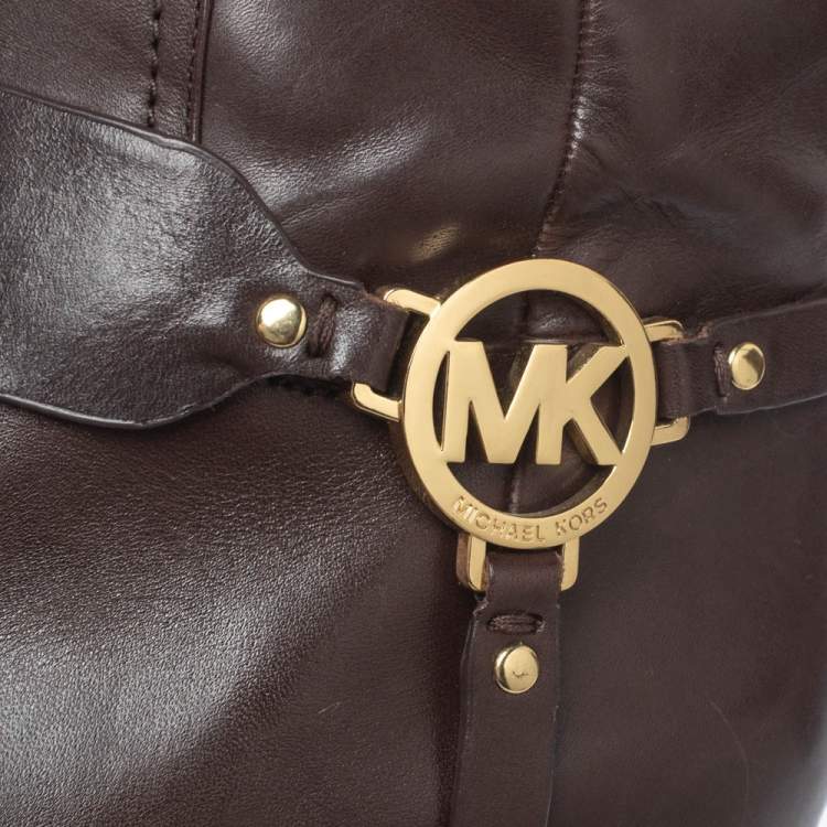 Pre Owned MICHAEL Michael Kors Brown Leather Fulton Ankle Boots Size 39