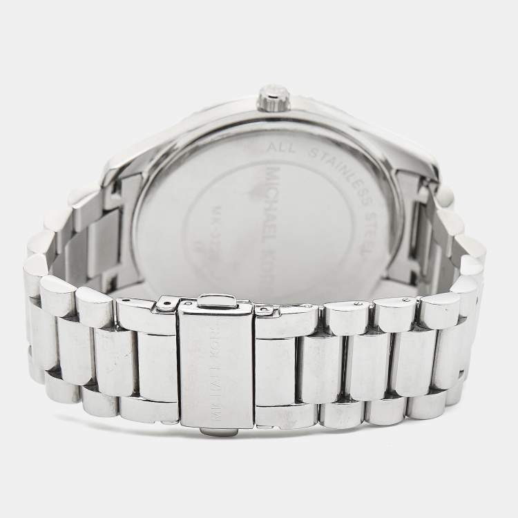 Pre Owned Michael Kors Blue Stainless Steel Blake MK3225 Unisex Wristwatch 41.50 mm