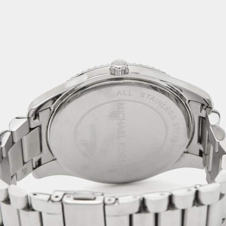 Pre Owned Michael Kors Blue Stainless Steel Blake MK3225 Unisex Wristwatch 41.50 mm