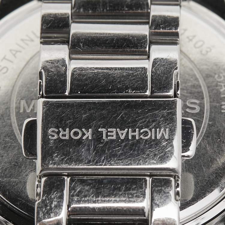 Pre Owned Michael Kors Blue Stainless Steel Blake MK3225 Unisex Wristwatch 41.50 mm