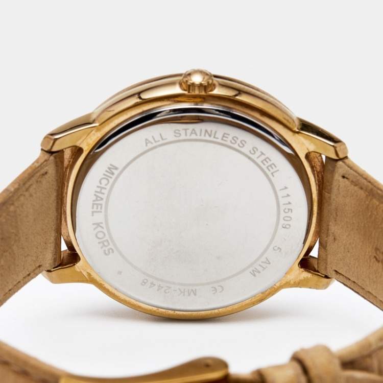 Pre Owned Michael Kors Rose Gold PVD Coated Stainless Steel Madelyn MK2448 Women's Wristwatch 40 mm