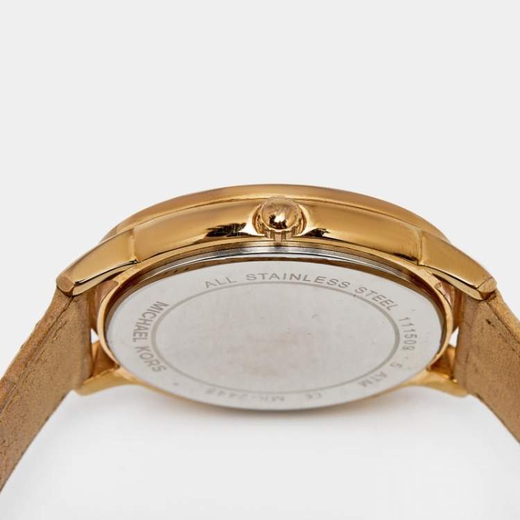 Pre Owned Michael Kors Rose Gold PVD Coated Stainless Steel Madelyn MK2448 Women's Wristwatch 40 mm
