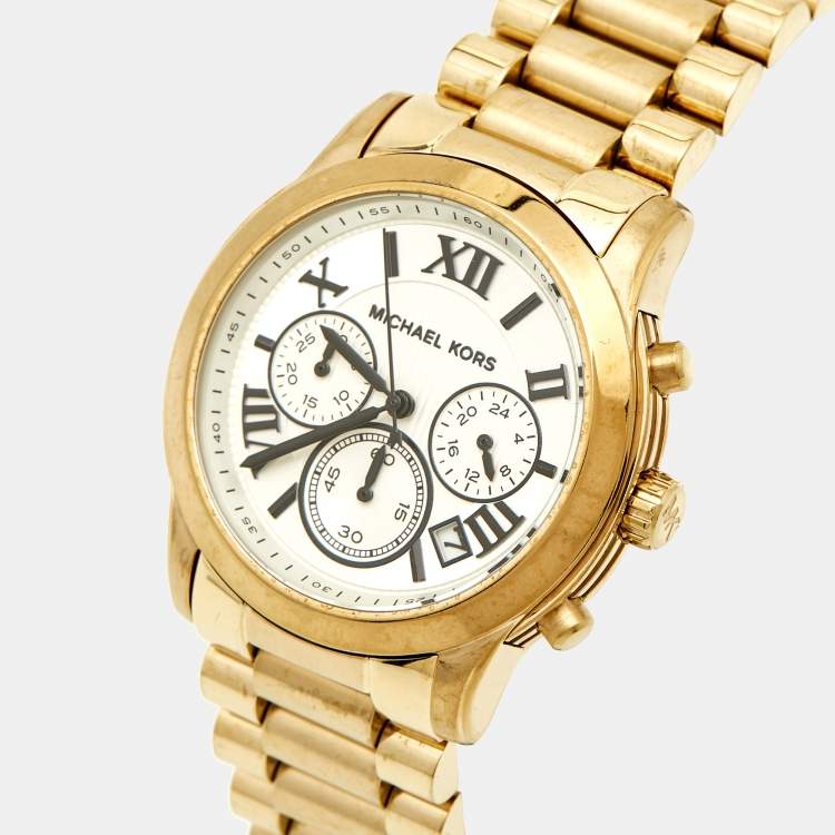 Pre Owned ساعة يد نسائية مايكل كورس كوبر MK5916 فضية اللون ذهبية اللون ستانلس ستيل 40 مم