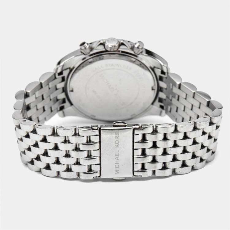 Pre Owned Michael Kors Pressley MK5834 Silver Dial Stainless Steel Women's Wristwatch 39 mm