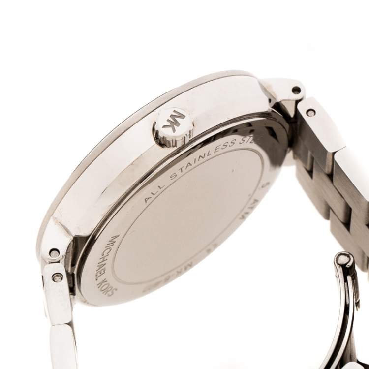 Pre Owned Michael Kors Silver Stainless Steel Garner MK6407 Women's Wristwatch 38 mm