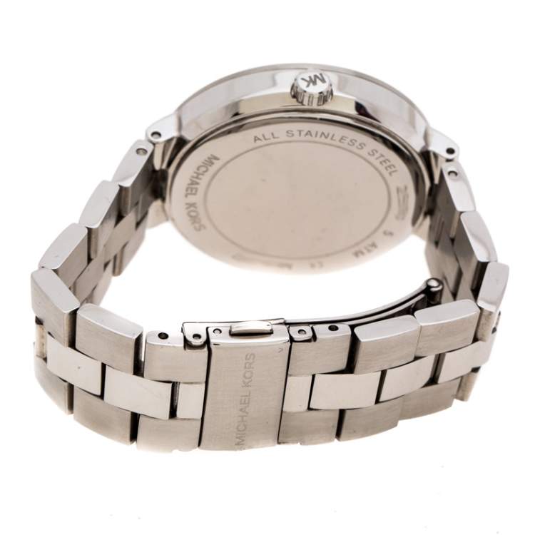 Pre Owned Michael Kors Silver Stainless Steel Garner MK6407 Women's Wristwatch 38 mm