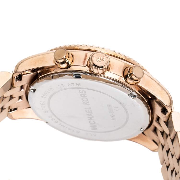 Pre Owned Michael Kors Rose Gold Plated Steel Lexington MK5569 Women's Wristwatch 38 mm