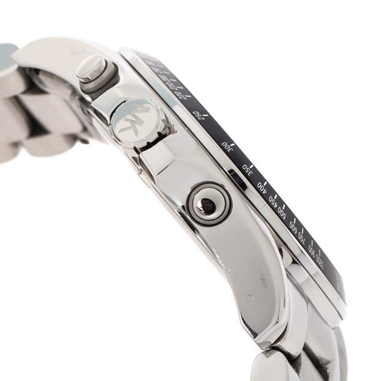 Pre Owned Michael Kors Silver Stainless Steel Bradshaw MK8254 Men's Wristwatch 48 MM