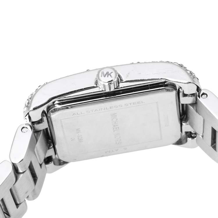 مملوكة مسبقًا  Michael Kors Silver Stainless Steel Petite Emery MK3289 Women's Wristwatch 27 mm