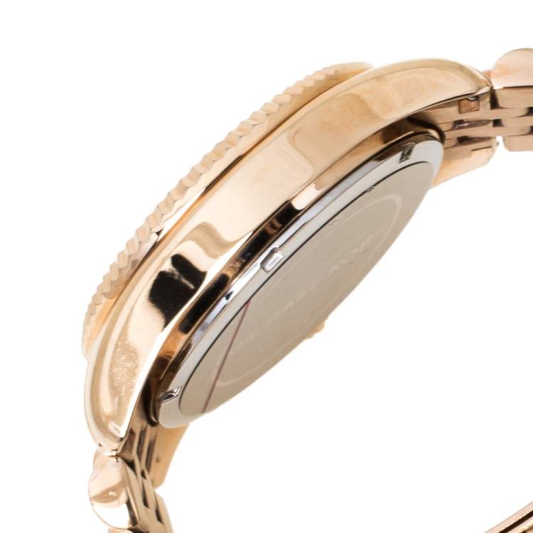 Pre Owned Michael Kors Rose Gold Plated Stainless Steel Lexington MK5569 Women's Wristwatch 38 mm