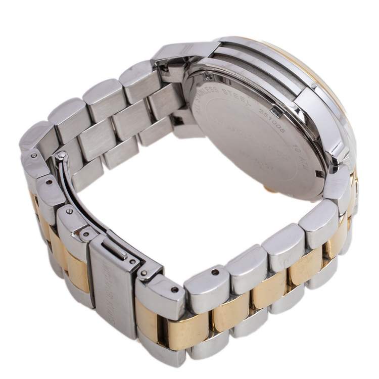 Pre Owned Michael Kors Yellow Gold Two Tone-Stainless Steel Runway MK5137 Women's Wristwatch 38 mm