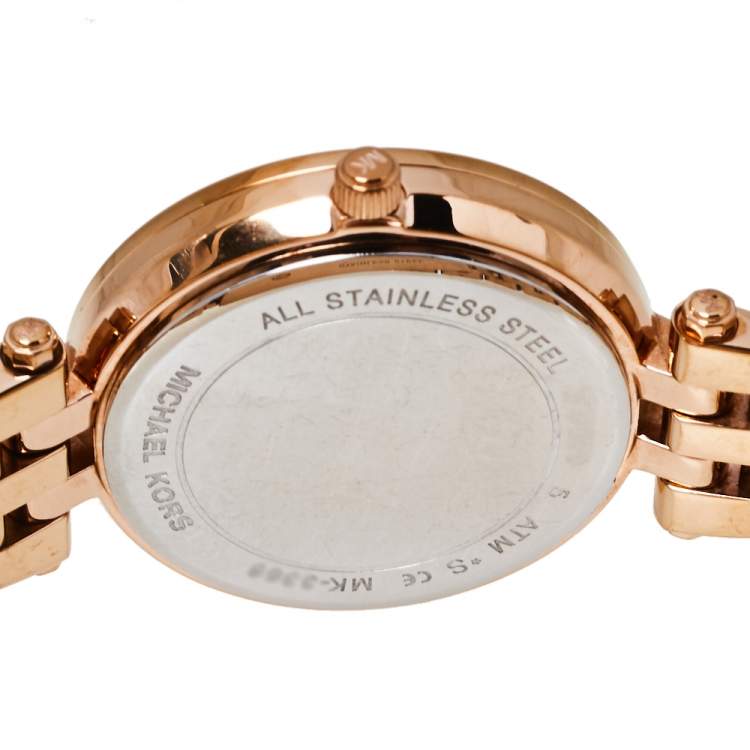 Pre Owned Michael Kors Rose Gold Tone Stainless Steel Mini Darci MK3366 Women's Wristwatch 33 mm