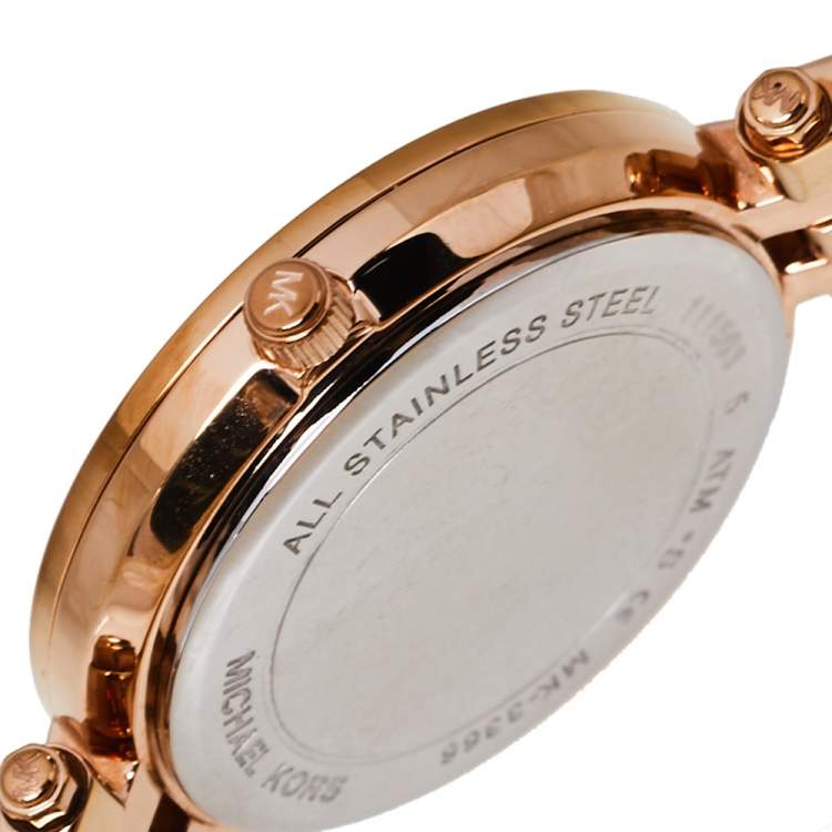 Pre Owned Michael Kors Rose Gold Tone Stainless Steel Mini Darci MK3366 Women's Wristwatch 33 mm