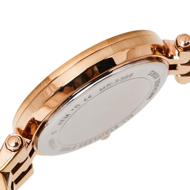 Pre Owned Michael Kors Rose Gold Tone Stainless Steel Mini Darci MK3366 Women's Wristwatch 33 mm