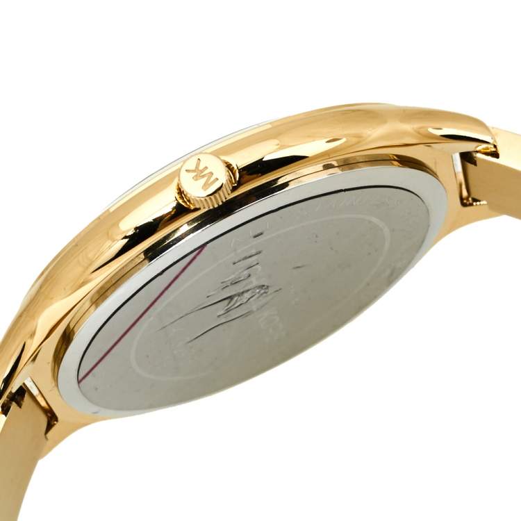 Pre Owned Michael Kors Gold Tone Stainless Steel Runway MK3275 Women's Wristwatch 42MM