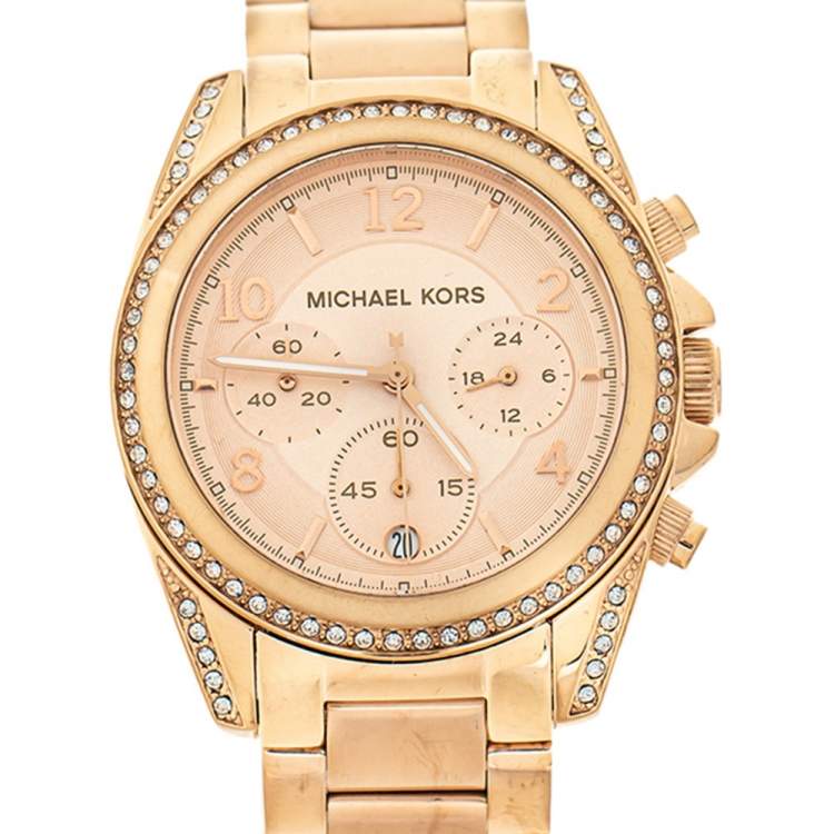 Michael Kors Rose Gold Stainless Steel Blair Chronograph MK5263 Women's Wristwatch 39 mm Michael Kors | TLC