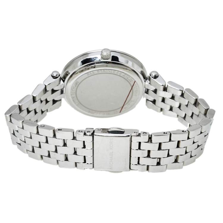 Pre Owned Michael Kors Silver Stainless Steel Mini Darci MK3429A Women's Wristwatch 33 mm