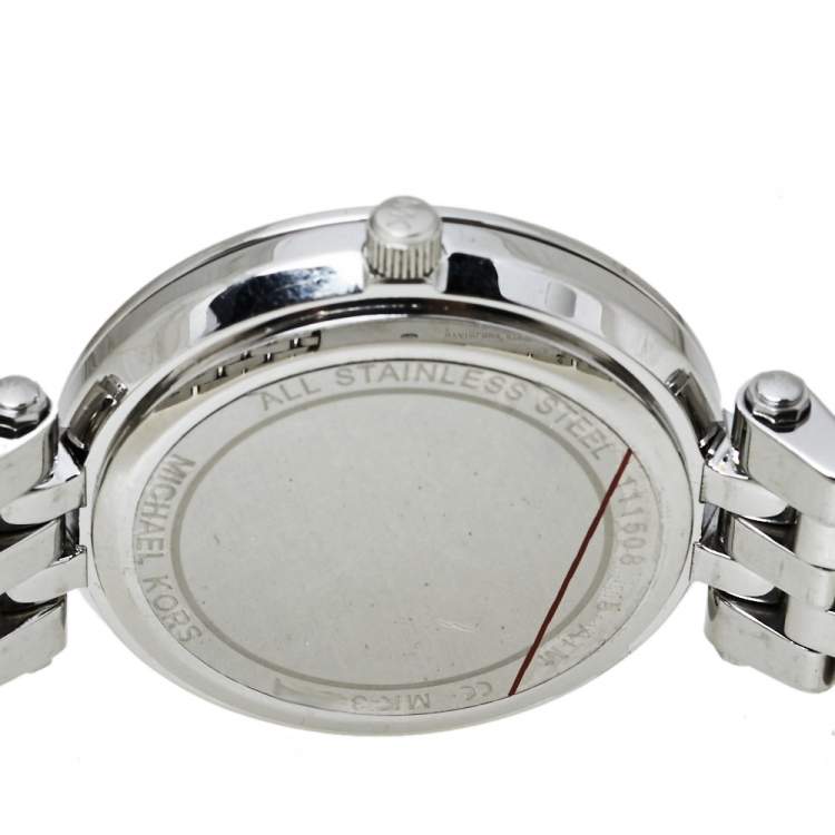 Pre Owned Michael Kors Silver Stainless Steel Mini Darci MK3429A Women's Wristwatch 33 mm
