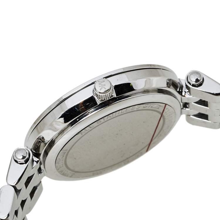 Pre Owned Michael Kors Silver Stainless Steel Mini Darci MK3429A Women's Wristwatch 33 mm