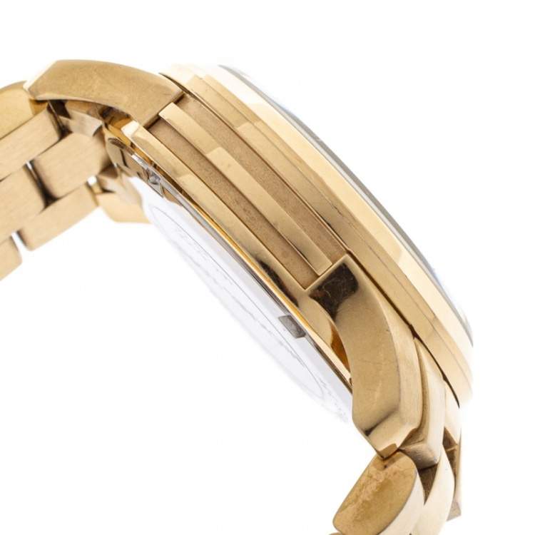 Pre Owned Michael Kors Yellow Gold Plated Stainless Steel MK5055 Women's Wristwatch 38mm  