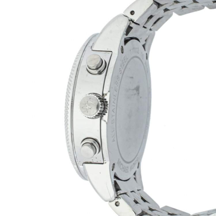 Pre Owned Michael Kors Mother Of Pearl Stainless Steel Chronograph MK5020 Women's Wristwatch 37mm