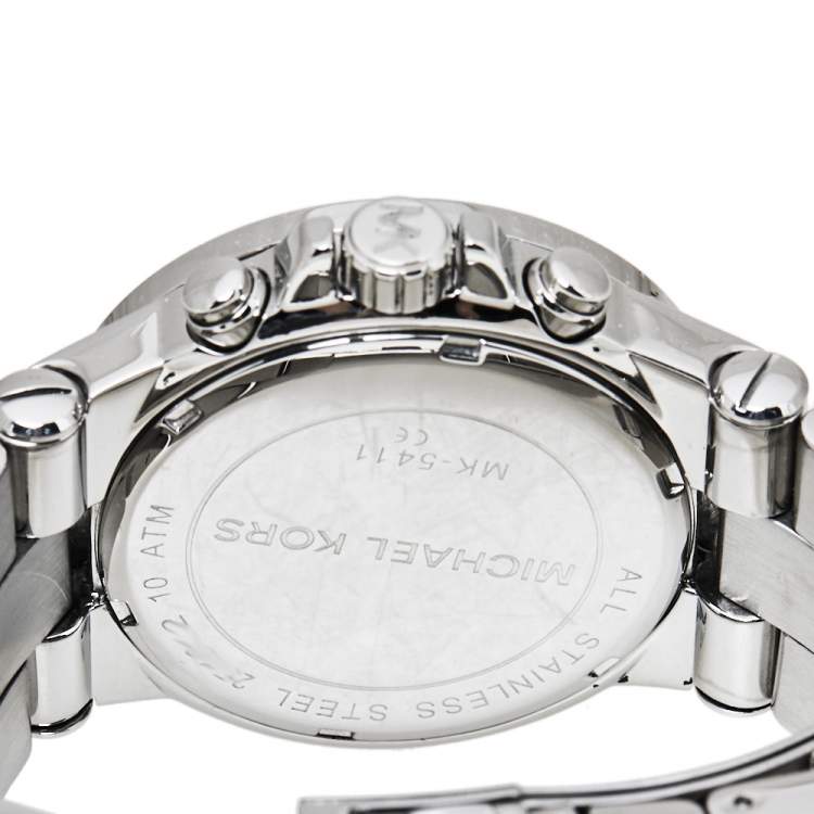 Pre Owned Michael Kors White Stainless Steel Dylan MK5411 Women's Wristwatch 42 mm