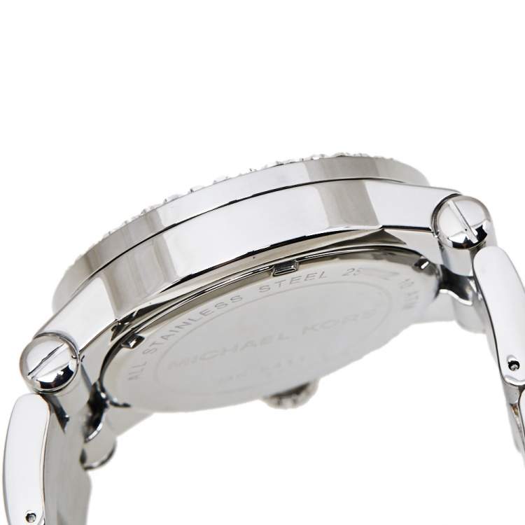 Pre Owned Michael Kors White Stainless Steel Dylan MK5411 Women's Wristwatch 42 mm