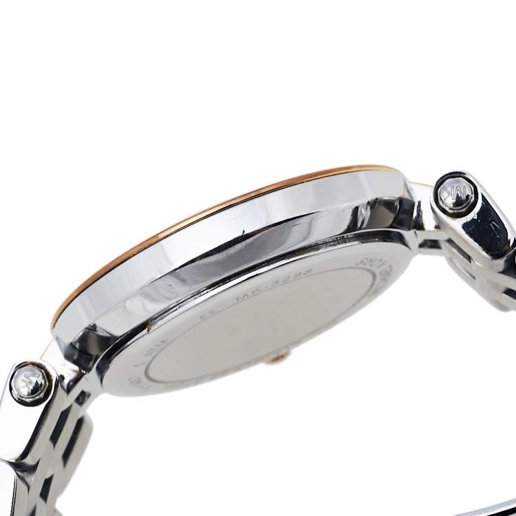 Pre Owned Michael Kors Silver Two Tone Stainless Steel Darci MK3298 Women's Wristwatch 26 mm 