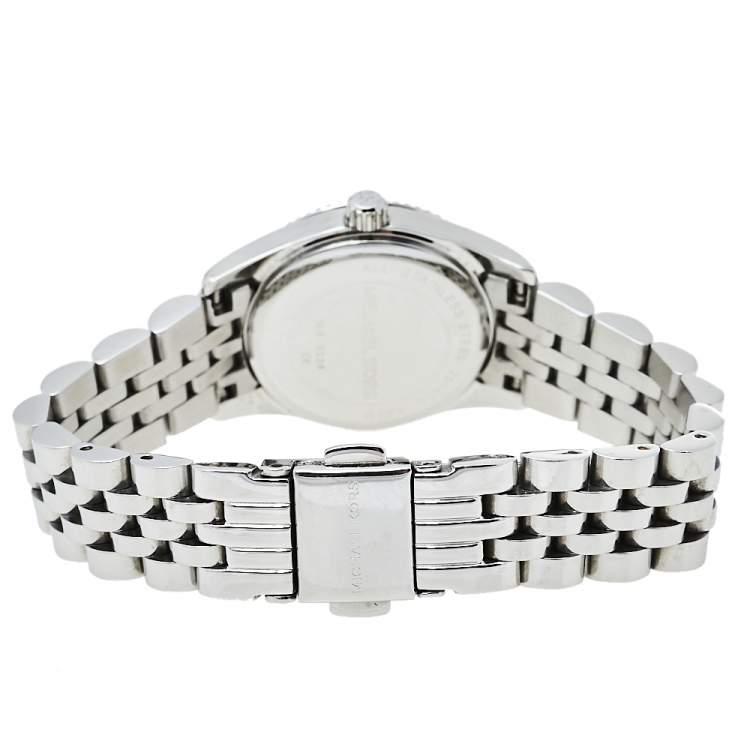 Pre Owned Michael Kors Silver Stainless Steel Lexington MK3228 Women's Wristwatch 26 mm